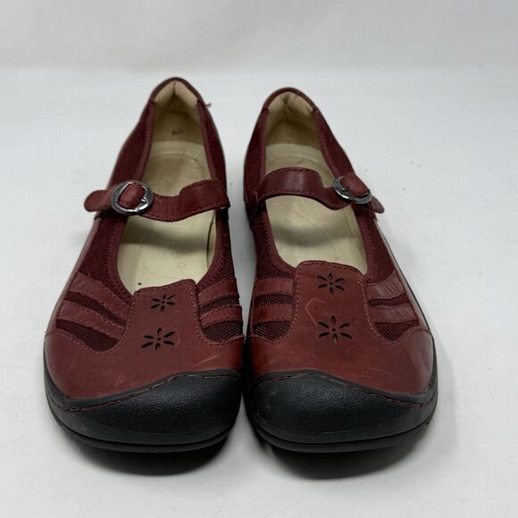 Keen Paradise Mary Jane Shoes Womens 11 Burgundy Leather Casual Comfort Office - Picture 5 of 16